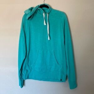 Techstyles hooded sweatshirt women’s large turquoise VGUC